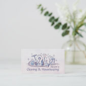 Carte De Visite Services de nettoyage - Design de style aquarelle (Debout devant)