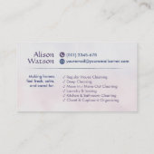 Carte De Visite Services de nettoyage - Design de style aquarelle (Dos)