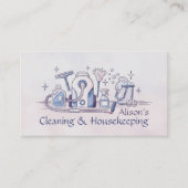 Carte De Visite Services de nettoyage - Design de style aquarelle (Devant)
