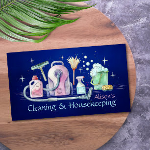 Carte De Visite Services de nettoyage - Design de style aquarelle 
