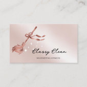 Carte De Visite Services de nettoyage d'or Rose moderne (Devant)