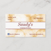 Carte De Visite Services de nettoyage du marbre d'or (Devant)