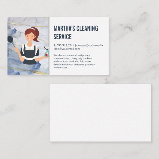Carte De Visite Services de nettoyage | Entretien avec des produit (Devant / Derrière)