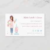 Carte De Visite Services De Nettoyage Et De Maîtrise De Jolies Fem (Dos)