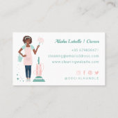 Carte De Visite Services de nettoyage et de ménage pour femmes noi (Dos)