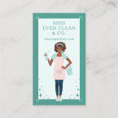 Carte De Visite Services de nettoyage et de ménage pour femmes noi (Devant)