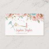 Carte De Visite Services de nettoyage Floral Moderne (Devant)