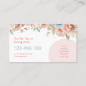 Carte De Visite Services De Nettoyage Floral Moderne Rose (Dos)