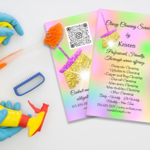 Carte De Visite Services de nettoyage Garder la salle du logo QRCo