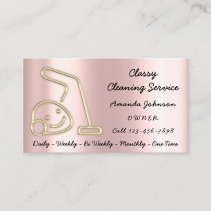 Carte De Visite Services de nettoyage Gold Classy Nettoyant à vid