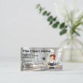 Carte De Visite Services de nettoyage Graphique domestique | Salle (Debout devant)