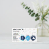 Carte De Visite Services de nettoyage | Icônes de service domestiq (Debout devant)