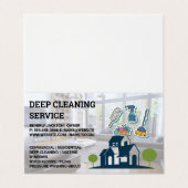 Carte De Visite Services de nettoyage | Icônes Outils de nettoyage (Extérieur déplié)