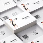 Carte De Visite Services de nettoyage Illustration de femme de mén