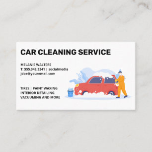 Carte De Visite Services de nettoyage   Lavage de voiture   Bulles