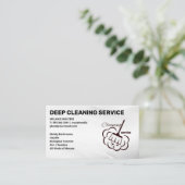 Carte De Visite Services de nettoyage | Logo de balayage de chambr (Debout devant)