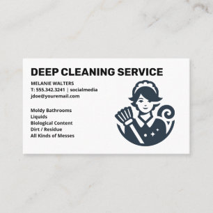 Carte De Visite Services de nettoyage Logo de bonne avec balai