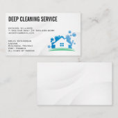 Carte De Visite Services de nettoyage | Logo de la maison des bull (Devant / Derrière)