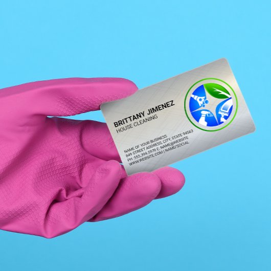 Carte De Visite Services de nettoyage | Logo Dusting Maid
