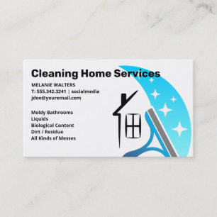 Carte De Visite Services de nettoyage Logo Squeegee Home