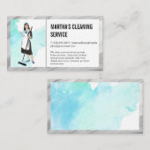 Carte De Visite Services de nettoyage | Maid avec chambre (Devant / Derrière)