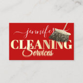 Carte De Visite Services de nettoyage Maid Gold Red Washing (Devant)