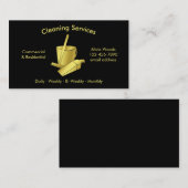 Carte De Visite Services de nettoyage maison simple Noir et Or (Devant / Derrière)