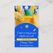 Carte De Visite Services de nettoyage Maison tenue du logo QRCode  (Dos)