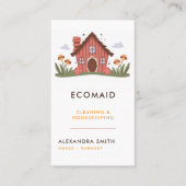 Carte De Visite Services de nettoyage Ménage Rétro Cute Accueil (Devant)