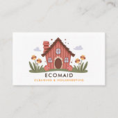 Carte De Visite Services de nettoyage Ménage Rétro Cute House (Devant)