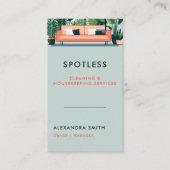 Carte De Visite Services de nettoyage Ménage Rétro Professionnel (Devant)