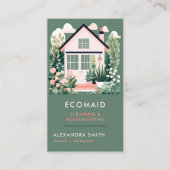 Carte De Visite Services de nettoyage Ménage Scandi House Green (Devant)