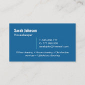 Carte De Visite Services De Nettoyage Moderne Et De Désinfection (Dos)