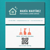 Carte De Visite Services de nettoyage moderne QR Code Professionne