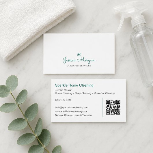Carte De Visite Services de nettoyage modernes