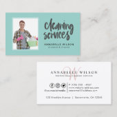 Carte De Visite Services de nettoyage Photo moderne (Devant / Derrière)