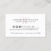 Carte De Visite Services de nettoyage Photo moderne (Dos)