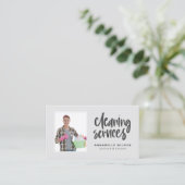 Carte De Visite Services de nettoyage Photo moderne (Debout devant)