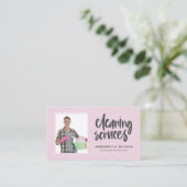 Carte De Visite Services de nettoyage Photo moderne (Debout devant)