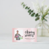 Carte De Visite Services de nettoyage Photo moderne (Debout devant)