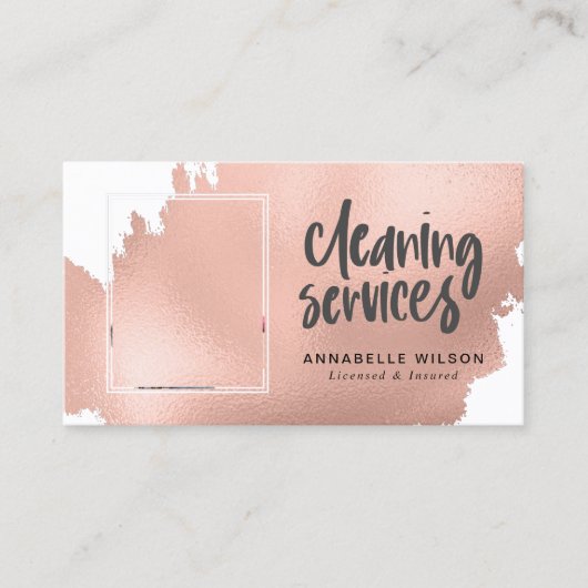 Carte De Visite Services de nettoyage Photo moderne (Devant)