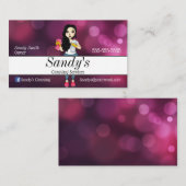 Carte De Visite Services de nettoyage pourpre (Devant / Derrière)