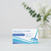 Carte De Visite Services de nettoyage professionnel Salle bleue (Debout devant)