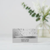 Carte De Visite Services de nettoyage professionnel Silver Bubbles (Debout devant)