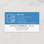 Carte De Visite Services de nettoyage professionnels bleus (Dos)
