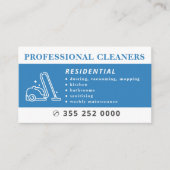 Carte De Visite Services de nettoyage professionnels bleus (Devant)