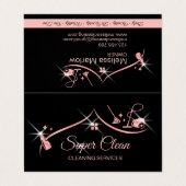 Carte De Visite Services de nettoyage professionnels de la maison  (Extérieur déplié)