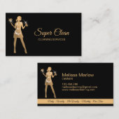 Carte De Visite Services de nettoyage professionnels de la maison  (Devant / Derrière)