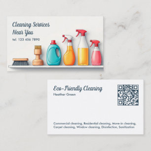 Carte De Visite Services de nettoyage QR