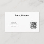 Carte De Visite Services De Nettoyage Qr Code Noir Et Blanc (Dos)